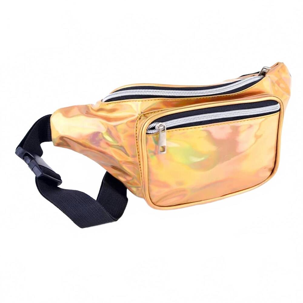 NEW SELINI NEW YORK women's iridescent metallic belt bag in gold